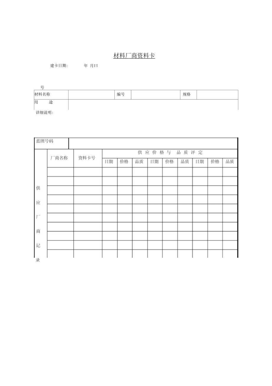 材料廠商必備資料卡